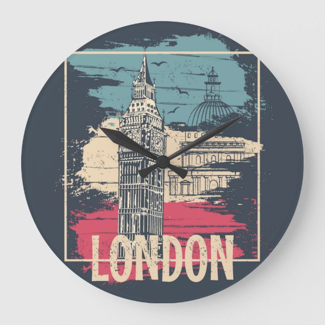 Relógio Grande London Big Ben: Poster de tipografia (Frente)
