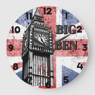 Relógio Grande London Big Ben Union Jack