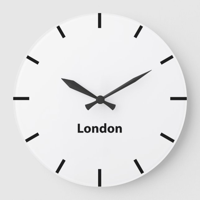 Relógio Grande London City Time Zone Newroom Wall (Frente)