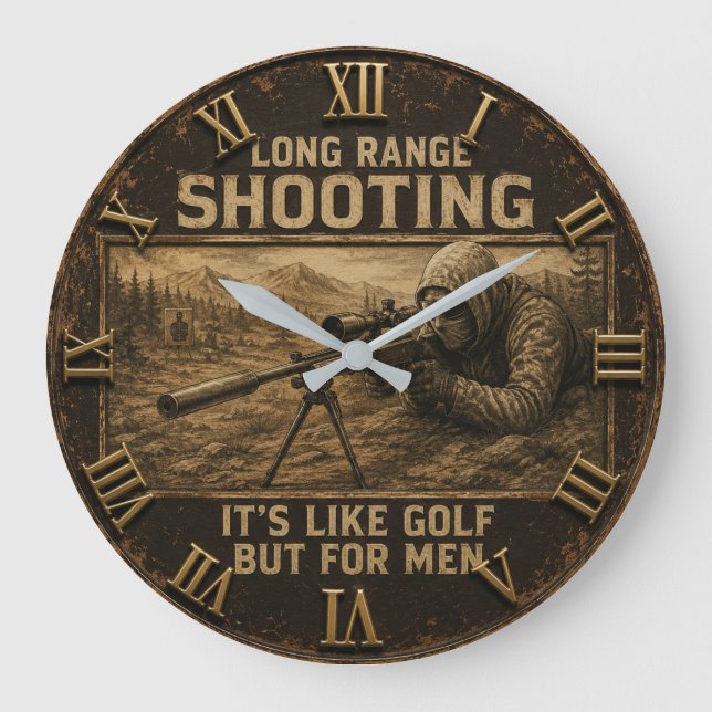 Relógio Grande Long Range Shooting Precision Marksman Rustic  (Frente)