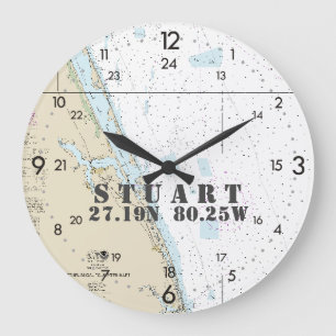 Relógio Grande Longitude náutica Stuart da latitude, FL de 24