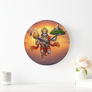 Relógio Grande Lord Hanuman Voando Levantando Montanha