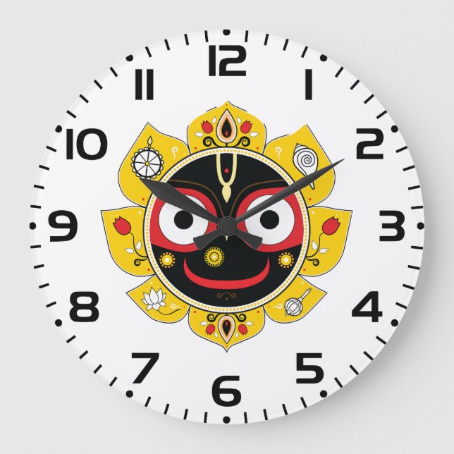 Relógio Grande Lord Jagannath Face Hindu Deity Spiritual (Frente)