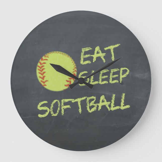 Relógio Grande Lousa Comer Dormir Softbol (Frente)