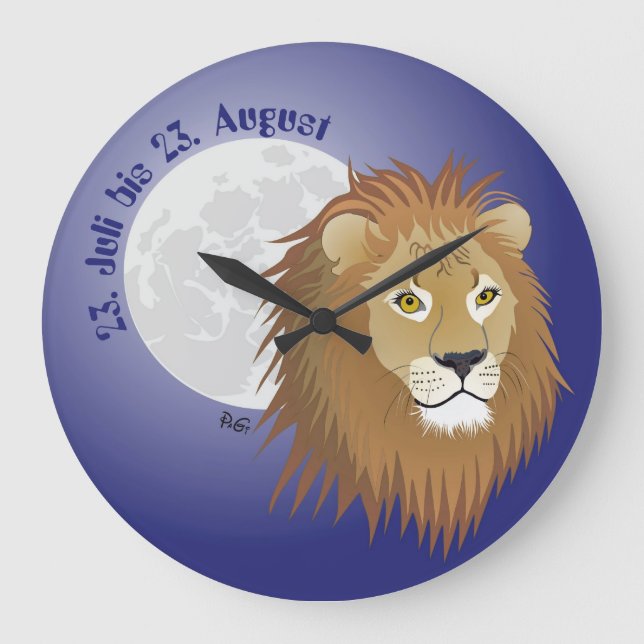 Relógio Grande Löwe - Sternzeichen Uhr (Frente)