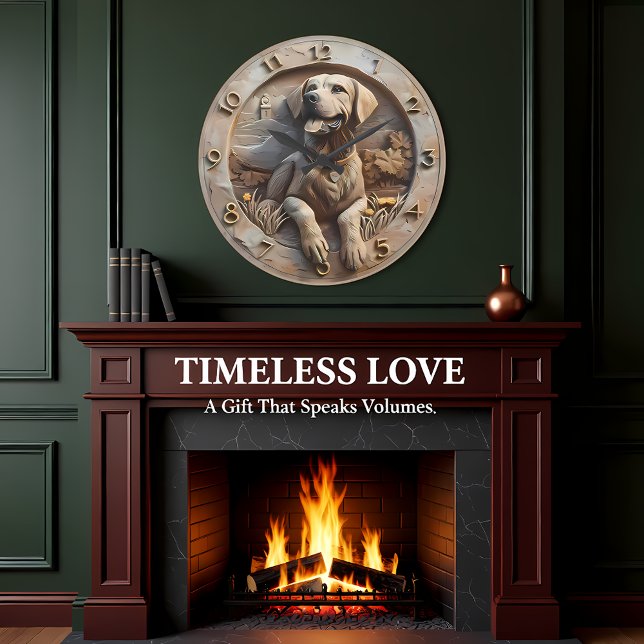 Relógio Grande Loyal Labrador Sculpted Stone Style (Criador carregado)