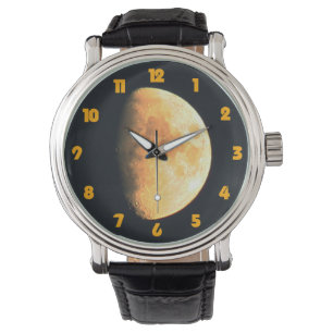Relógio Grande Lua Velha Números De Laranja De Gordura