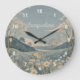Relógio Grande Lunar Meadow Personalizado