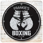 Relógio Grande Luvas de combate de ginástica personalizadas do Bo<br><div class="desc">Design de Clube de Boxing Personalizado com Luvas de Boxing Prizefighter - Personalize com seu nome e texto personalizado!</div>