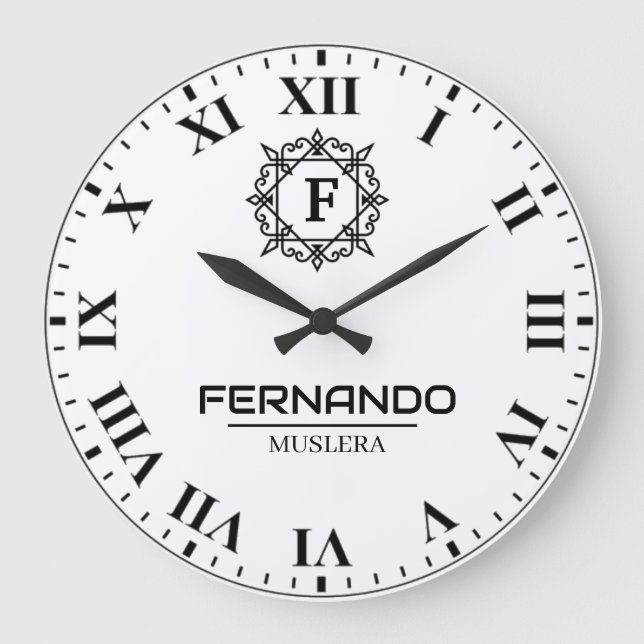 Relógio Grande Luxurious and distinguished Custom Monogrammed (Frente)