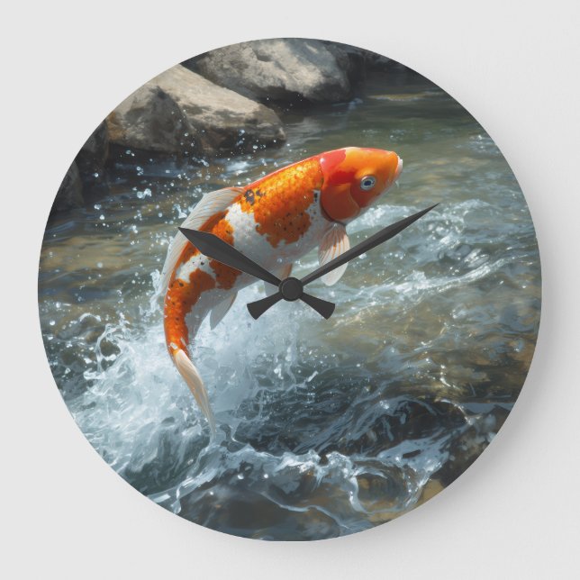 RELÓGIO GRANDE LUXURY KOI FISCH ARTWORK (Frente)