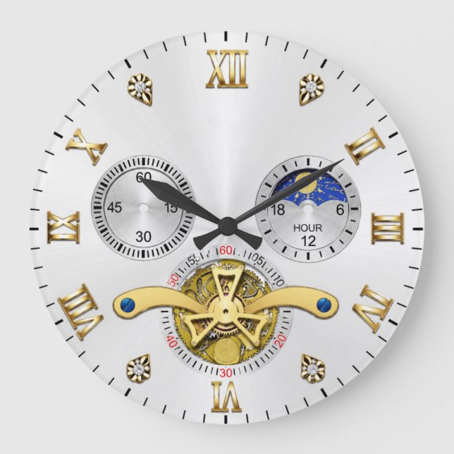 Relógio Grande Luxury White Elegant Automatic  (Frente)