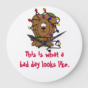 Relógio Grande Luzes de Natal Piadas Noites Feriosas de Cachorro