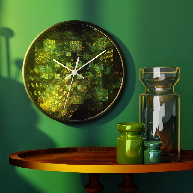 Relógio Grande Luzes na Abstrato de Art da cidade (Lights in the City Abstract Art Round Wall Clock)