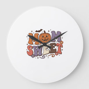 Relógio Grande Mãe de Halloween Abóbora Doce Camisa Vintage Desig