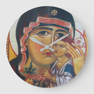 Relógio Grande Mãe Maria E Jesus Arte
