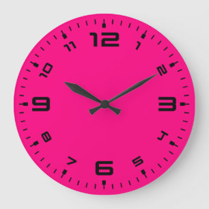 Relógio Grande Magenta cor-de-rosa brilhante