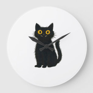 Relógio Grande Magia de Gato Preto � Arte de Gato Mística e Hallo