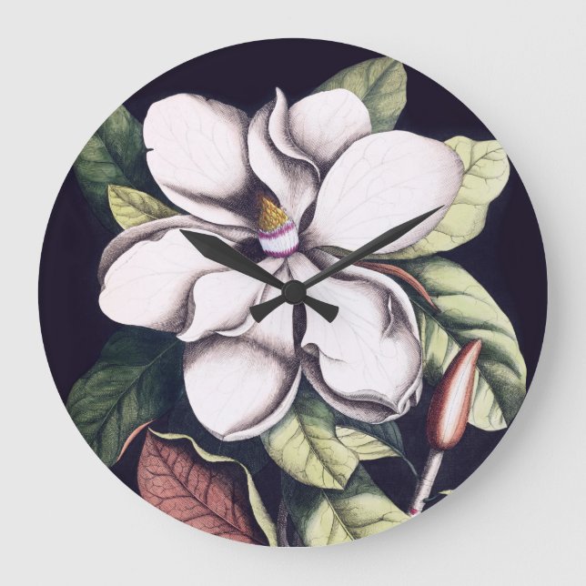 Relógio Grande Magnolia Flor (Frente)