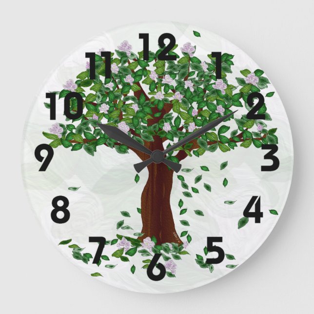 Relógio Grande Magnolia Tree Wall Clock (Frente)