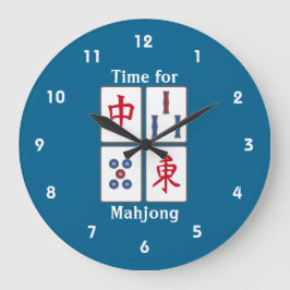 Relógio Grande Mahjong Game Azulejo Acrylic Wall Clock