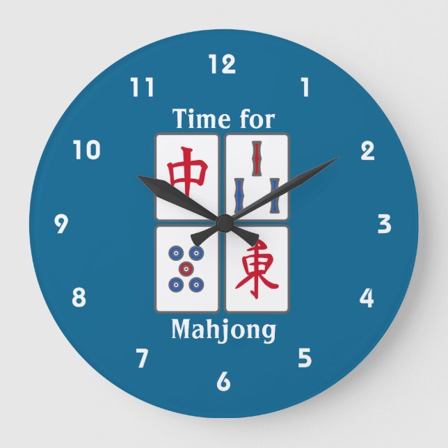 Relógio Grande Mahjong Game Azulejo Acrylic Wall Clock (Frente)