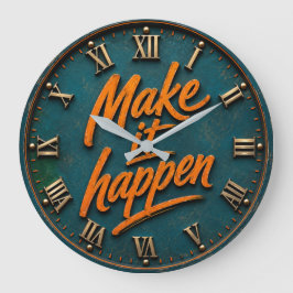 Relógio Grande Make It Happen Motivational