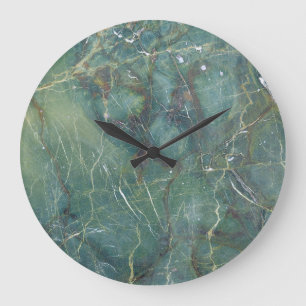 Relógio Grande Malachite Verde Marble Textura Detalhada
