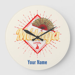 Relógio Grande Malaga Andalusia Espanha Retro Flamenco Vintage