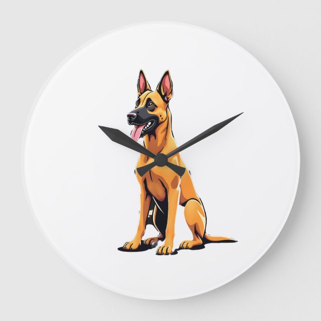 Relógio Grande Malinois Belga (3) (Frente)