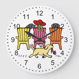 Relógio Grande Mamã de Labrador na piscina