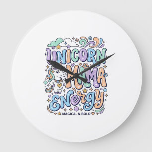 Relógio Grande Mama Unicórnio Energia Kawaii Desenho Vetorial_1