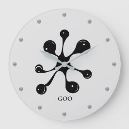 Relógio Grande Manchas modernas de gosma preta abstrata