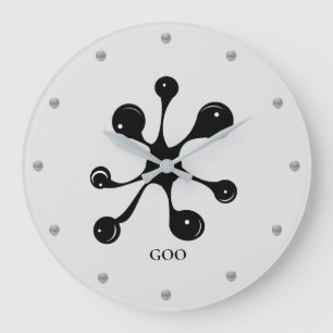 Relógio Grande Manchas modernas de gosma preta abstrata