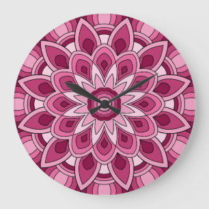 Relógio Grande Mandala a rosa