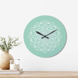 Relógio Grande Mandala Boho Elegante