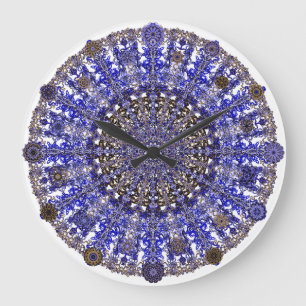 Relógio Grande mandala colorida do design no marroquino