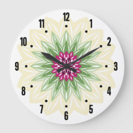 Relógio Grande Mandala de Flores de Verão
