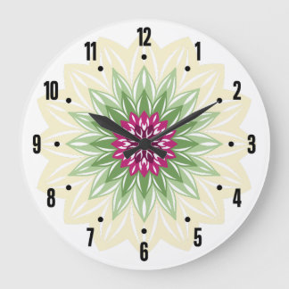 Relógio Grande Mandala de Flores de Verão
