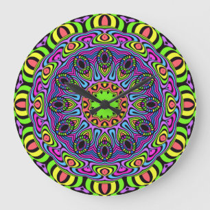 Relógio Grande Mandala do pulso de disparo - néon 1