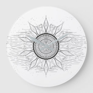Relógio Grande Mandala do Sol 1