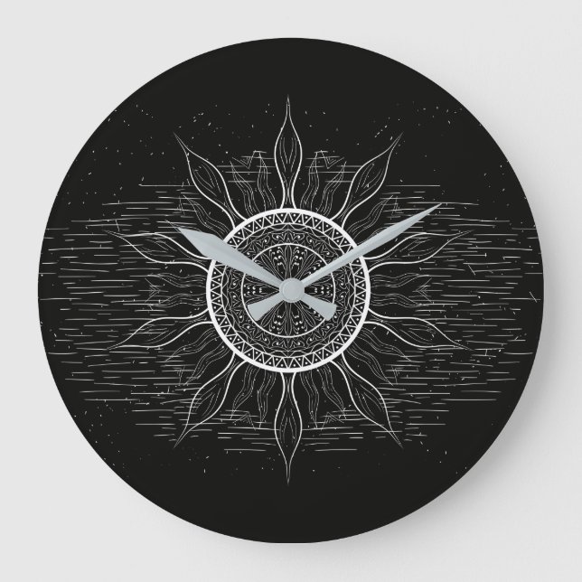 Relógio Grande Mandala do Sol 2 (Frente)