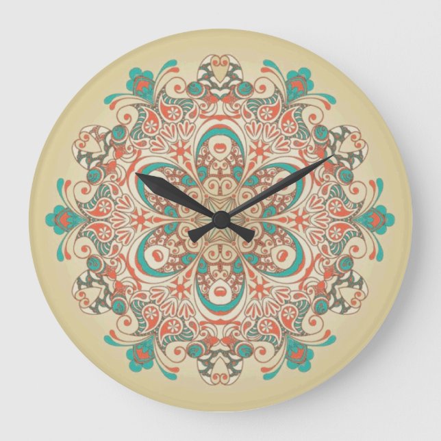 Relógio Grande Mandala Kaleidoscope - Wallclock (Frente)