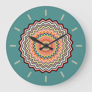 Relógio Grande Mandala Zigzag Pattern