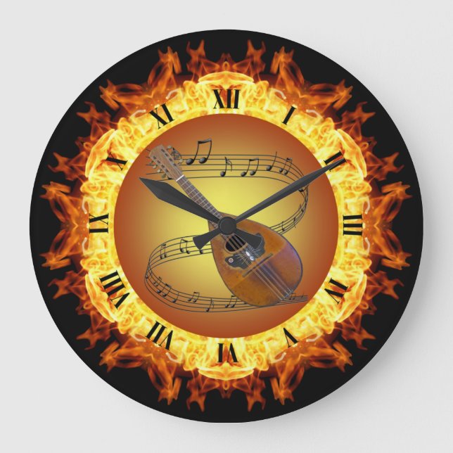 Relógio Grande Mandolin ~ Criação De Incêndio #3 ~ Do Crucial~ (Frente)