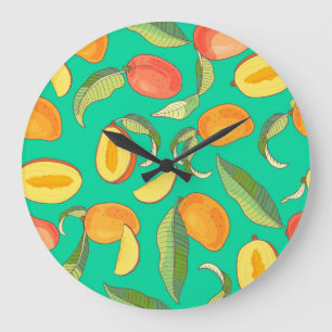 Relógio Grande Mango Medley: Padrão de Fruta Tropical