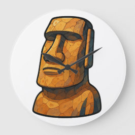 Relógio Grande Maoi Stoic Statue