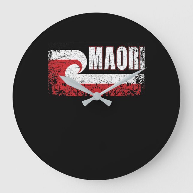 Relógio Grande Maori Flag Nova Zelândia (Frente)