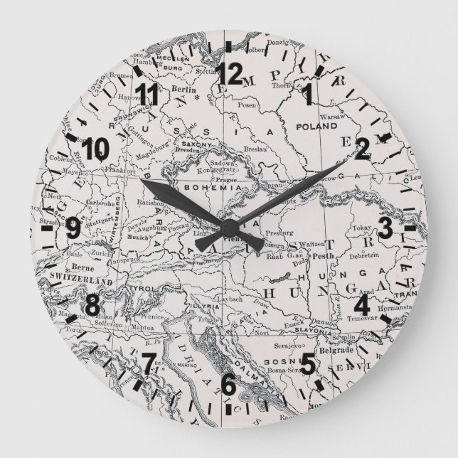 RELÓGIO GRANDE MAP: ALEMANHA E ÁUSTRIA (Frente)