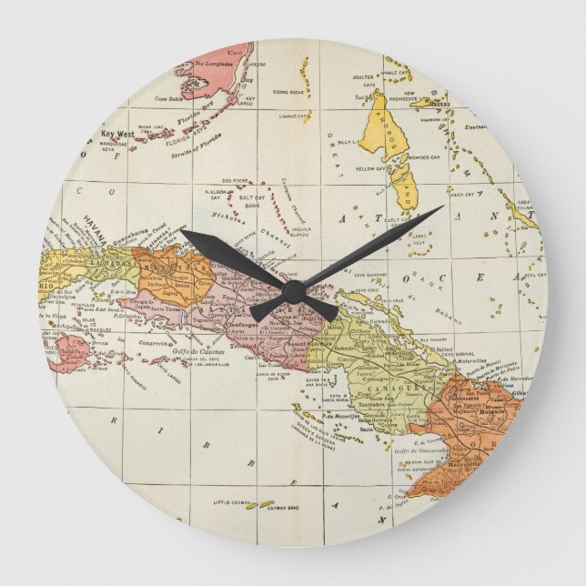 RELÓGIO GRANDE MAPA: CUBA, 1900 (Frente)